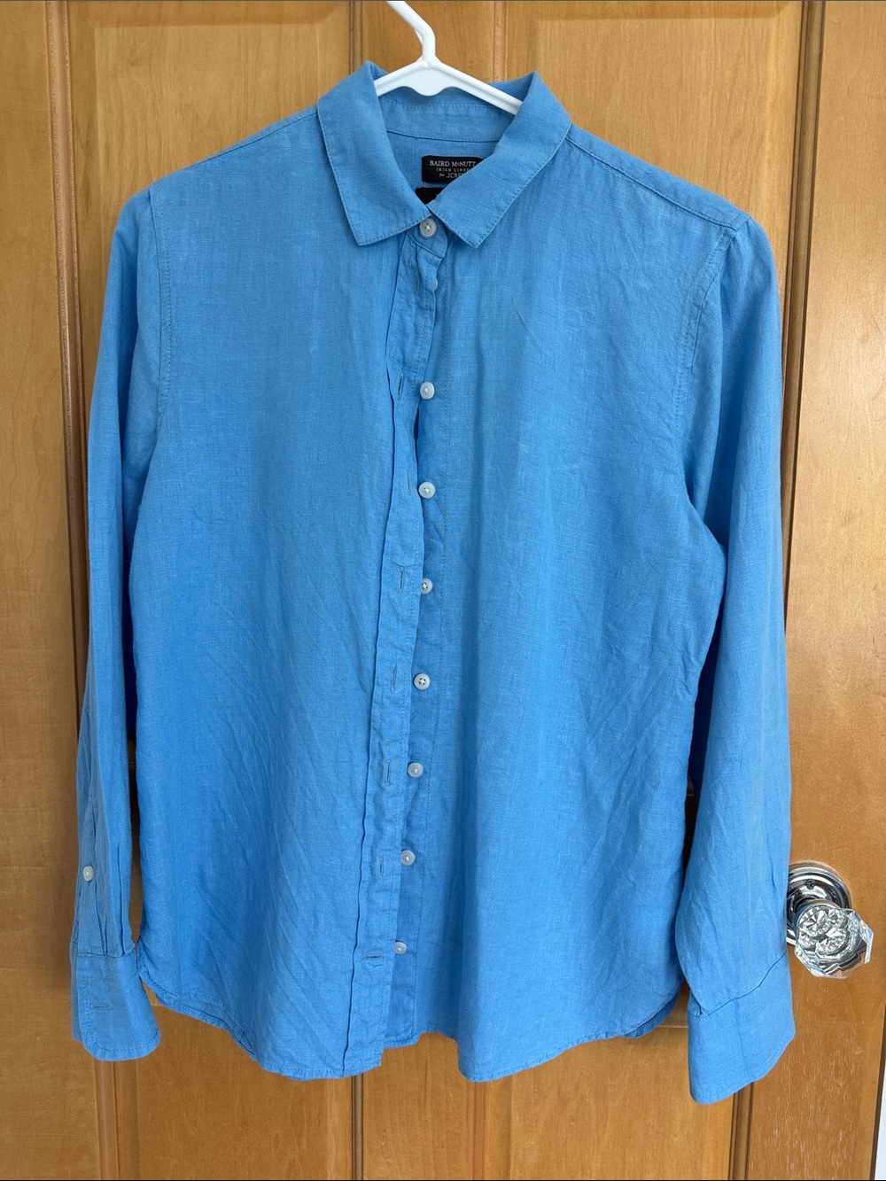 J. Crew Men’s Light Blue Button-Down Linen Shirt